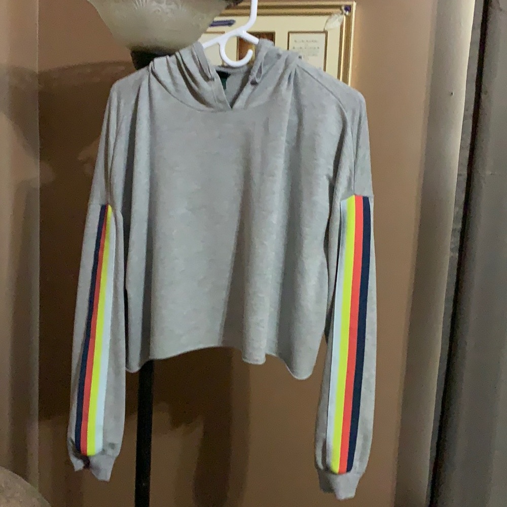 Wild Fable gray hooded crop top